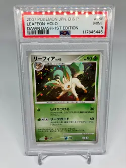 2007 POKEMON JPN DIAMOND & PEARL DAWN DASH 1ST ED #158 LEAFEON-HOLO PSA 9 - Image 1