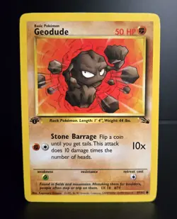 Pokemon TCG - GEODUDE - 1ST EDITION - 47/62 - WOTC - FOSSIL 1999 - VINTAGE - MP - Image 1