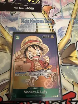 One Piece Card Game Monkey.D.Luffy P-037 1st Anniversary Stamped Foil English NM - Image 1