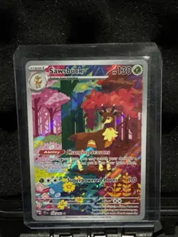 Pokemon TCG Sawsbuck Card 166/162 SV05: Temporal Forces NM - Image 1