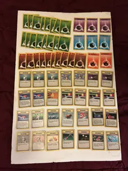 1999 Pokemon Base Uncommon 61 Card's Trainers & Energy Fossil Cards lot played - Image 1