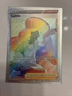 Caitlin 213/198 SWSH Chilling Reign Rainbow Secret Rare Card Near Mint Condition - Image 1