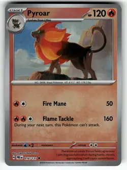 Pyroar (Master Ball Pattern) 016/131 SV: Prismatic Evolutions NM Pokemon Card TC - Image 1