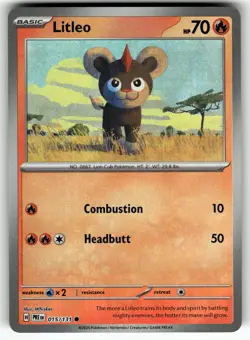 Litleo (Master Ball Pattern) 015/131 SV: Prismatic Evolutions NM Pokemon Card TC - Image 1