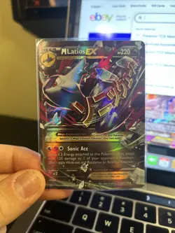 Mega Latios Pokemon 2015 EX Ultra Rare Card Holo 59/108 Roaring Skies NM - Image 1