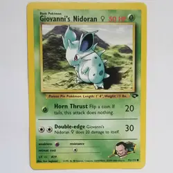 Giovanni's Nidoran (75/132) Gym Challenge Set Pokemon Card 2000 WOTC NM - Image 1