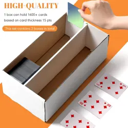Yexiya 2 Pack 1600 Count Trading/Gaming Card Storage Box 2 Row - Image 5