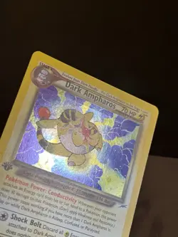 Dark Ampharos 1/105 1st Edition Neo Destiny Rare Pokemon Card Holo SWIRL READ* - Image 4