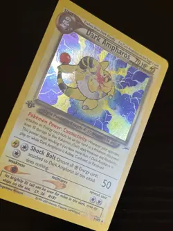 Dark Ampharos 1/105 1st Edition Neo Destiny Rare Pokemon Card Holo SWIRL READ* - Image 5
