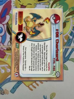 1999 Topps Pokemon TV Animation Edition Charizard #06 black logo Trading Card LP - Image 2