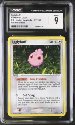CGC 9 MINT Igglybuff 2004 EX Hidden Legends 37/101 Reverse Holo Pokemon Card - Image 1