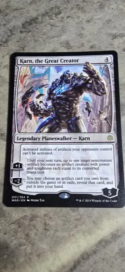 Karn, the Great Creator War of the Spark Regular Planeswalker Rare MTG NM - Image 1