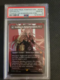 MTG Final Fantasy Sephiroth, Fabled Soldier Borderless Foil PSA 10 - Image 1