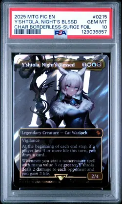 2025 MTG FINAL FANTASY COMMANDER #0215 Y'SHTOLA, NIGHT'S BLESSED PSA 10 - Image 1