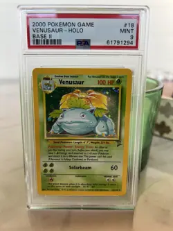 2000 VENUSAUR HOLO BASE SET 2 - GRADE PSA 9 - #18/130 POKEMON WOTC - Image 1