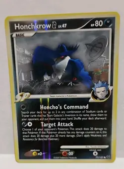 POKEMON HONCHKROW 77/127 PLATINUM REVERSE HOLO LIGHT PLAYED - Image 3