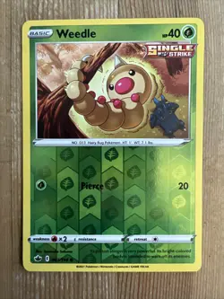 Pokemon TCG Weedle Chilling Reign 001/198 Reverse Holo Common LP - Image 1