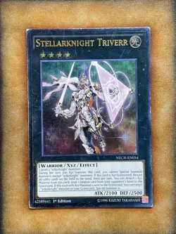 Yugioh Stellarknight Triverr NECH-EN054 Ultimate Rare 1st Ed HP - Image 1