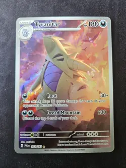 Tyranitar Holo Illustration Rare Card 222/193 Sv02: Paldea Evolved - Image 1