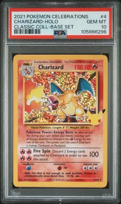Charizard PSA 10 2021 English Pokemon Card Celebrations Classic Collection 4/102 - Image 1