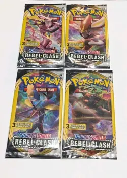 Pokemon Sword & Shield Rebel Clash 3 CARD 4 Mini Packs full art - Image 1