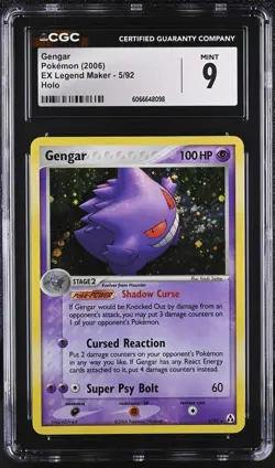 CGC 9 MINT Gengar 2006 EX Legend Maker 5/92 Holo Pokemon Card - Image 1