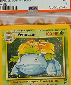 Venusaur 18/130 Holo Base Set II 2 WOTC 2000 Pokemon Card PSA 7 NM - Image 3