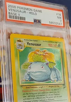 Venusaur 18/130 Holo Base Set II 2 WOTC 2000 Pokemon Card PSA 7 NM - Image 4