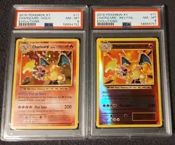 2 Card Lot 2016 Pokemon Evolution Charizard #11 PSA 8 Holo And Rev. Holo - Image 1