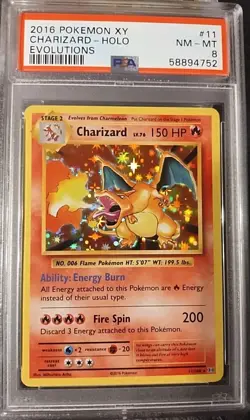 2 Card Lot 2016 Pokemon Evolution Charizard #11 PSA 8 Holo And Rev. Holo - Image 2