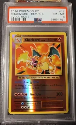 2 Card Lot 2016 Pokemon Evolution Charizard #11 PSA 8 Holo And Rev. Holo - Image 4