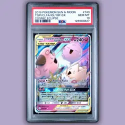 2019 Pokemon Cosmic Eclipse Togepi & Cleffa & Igglybuff GX Card 143/236 PSA 10 - Image 1