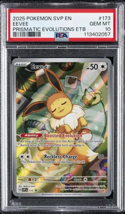 2025 POKEMON SVP EN-SV BLACK STAR PROMO #173 EEVEE PSA 10 - Image 1