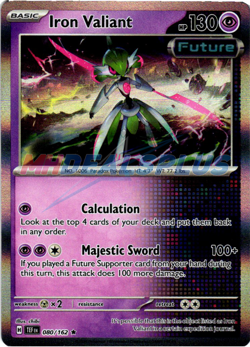 NM Pokemon Temporal Forces Iron Valiant Holo Rare 080 - Image 1