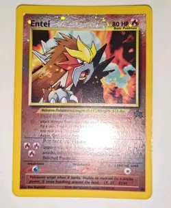 2001 Pokemon TCG Entei Black Star Promo #34 Reverse Holo Swirl NM Nintendo WOTC - Image 2