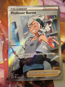 Professor Burnett TG26/TG30 Full Art Silver Tempest Trainer Pokemon NM/M p50 - Image 1