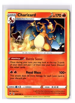 Charizard - 025/185 Sword & Shield Vivid Voltage Regular Rare - LP - POKEMON TCG - Image 1