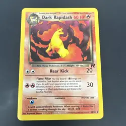 Dark Rapidash 44/82 Team Rocket Pokemon TCG Uncommon Near Mint LP Unlimited - Image 1