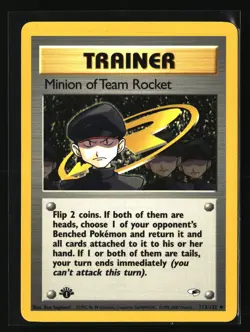 Pokemon MINION OF TEAM ROCKET 113/132 1st Edition 2000 Gym Heroes LP/Light Play - Image 1