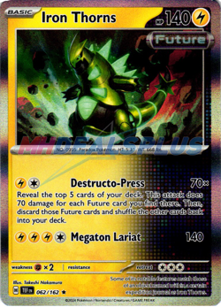 NM Pokemon Temporal Forces Iron Thorns Holo Rare 062 - Image 1
