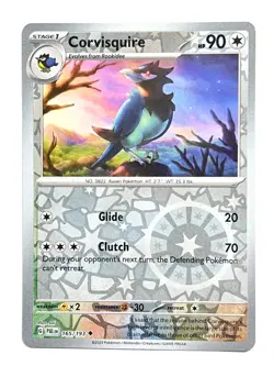 Corvisquire 165/193 Reverse Holo Uncommon Paldea Evolved Pokemon Near Mint NM - Image 1