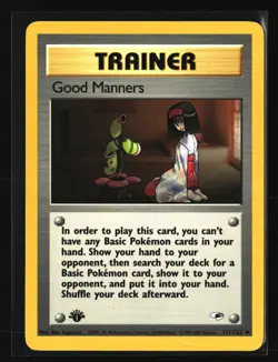 Pokemon GOOD MANNERS 111/132 1st Edition (2000 Gym Heroes) LP/Light Play - Image 1