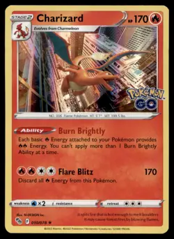 Charizard Holo Rare Pokemon GO 010/078 NM - Image 1