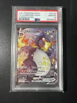 2021 Pokemon Charizard VMAX SV107 Shiny Holo Rare SWSH Shining Fates, PSA 10 - Image 1