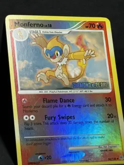 Pokemon Monferno Reverse Holo Stamped Card #56/130 Diamond and Pearl Edition LP+ - Image 5