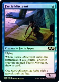 Faerie Miscreant FOIL Core Set 2020 / M20 PLD Blue Common MAGIC CARD ABUGames - Image 1