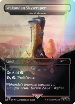 Near Mint x 1 Wakandan Skyscraper - Karn's Bastion - Rainbow Foil Secret Lair Dr - Image 1