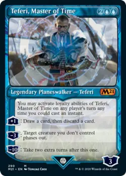 1 x Teferi, Master of Time (290) - Showcase - Core Set 2021 - NM-Mint - MTG - Image 1