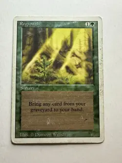 Regrowth HP Revised Edition Magic The Gathering Mtg Heavily Played - Image 1