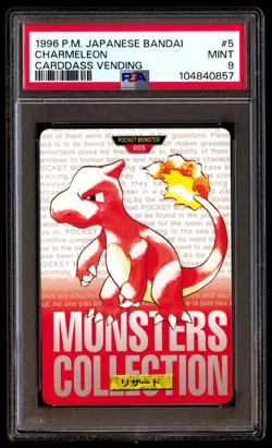 PSA 9 Charmeleon 5 Pokemon Bandai Carddass Japanese Vending 1996 - Image 1